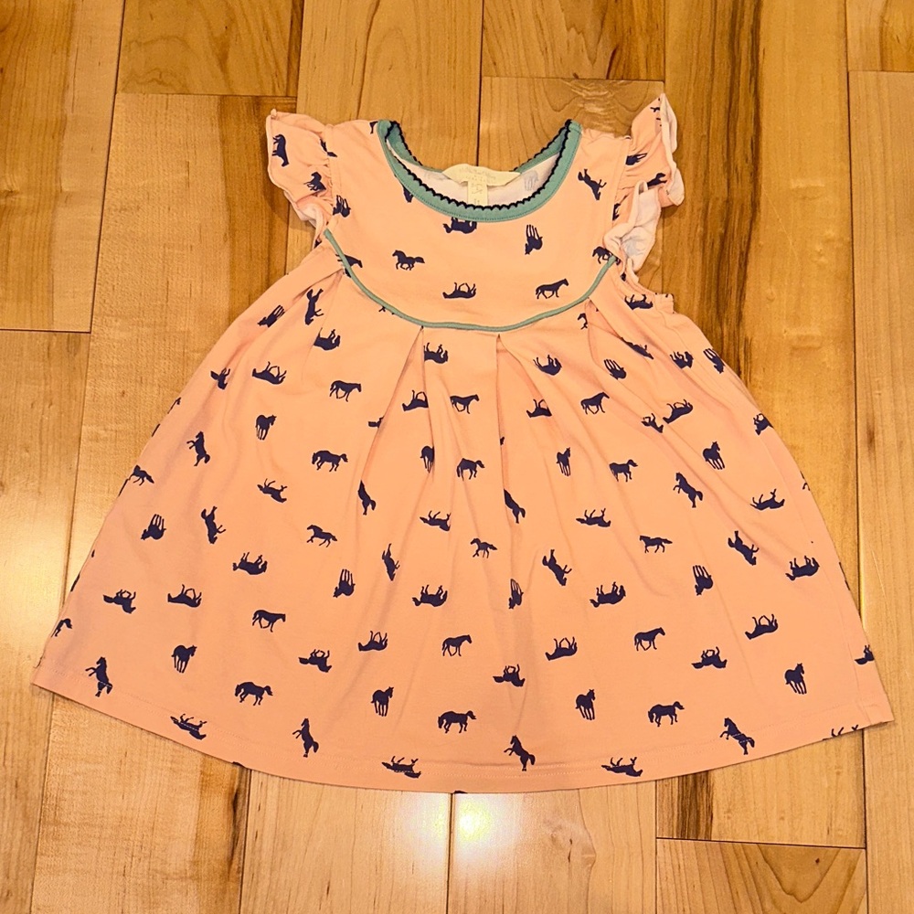 Matilda Jane Peach Dress with Navy Animal Print